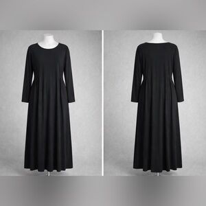 Marina Rinaldi Marina Sport Olandese Black Jersey Long Sleeve Midi Dress XXL